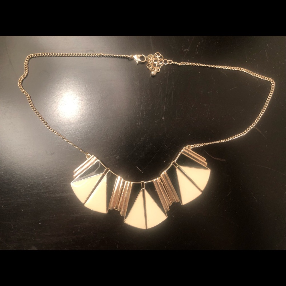 Black, white and gold necklace